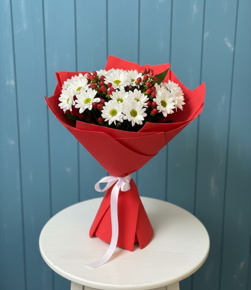 Букет цветов из: Хризантемы в Гидроторфе