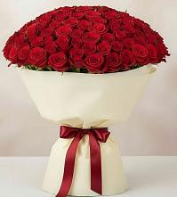 Букет 101 Красная роза Милано в Гидроторфе