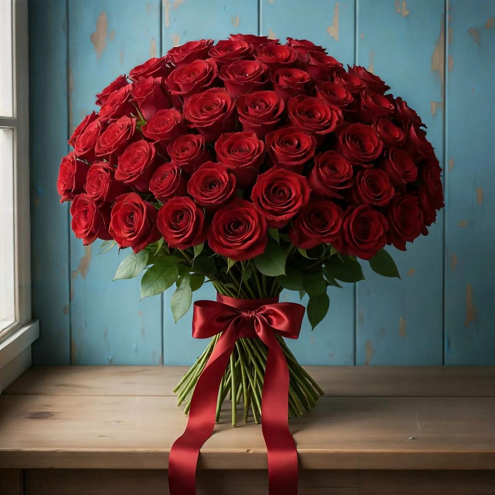 Букет Красные розы Блэк Меджик в Гидроторфе