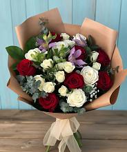 Букет цветов из:  Розы и Альстромерии #REPLACE_PRED# Гидроторфе