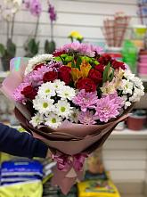 Букет цветов из:  Розы, Хризантемы и Альстромерии #REPLACE_PRED# Гидроторфе