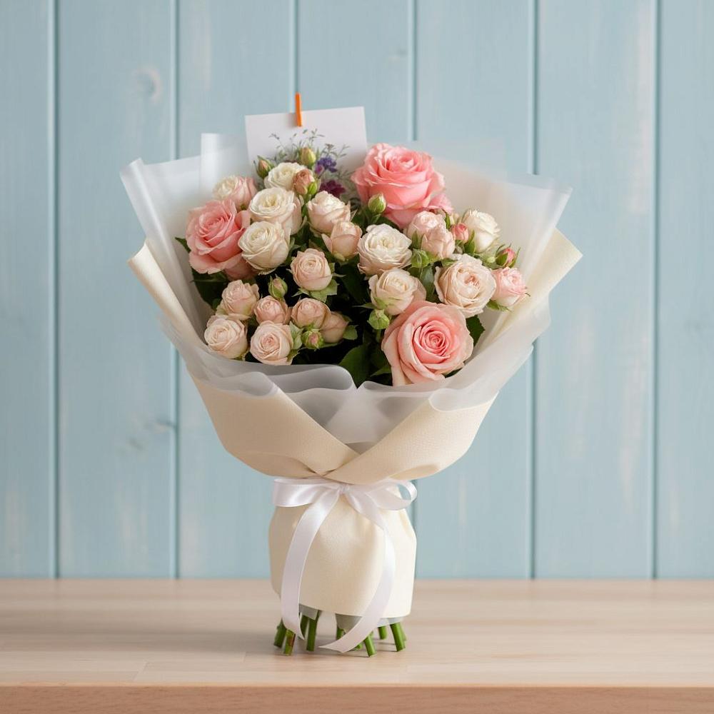 Букет цветов из: Розы в Гидроторфе