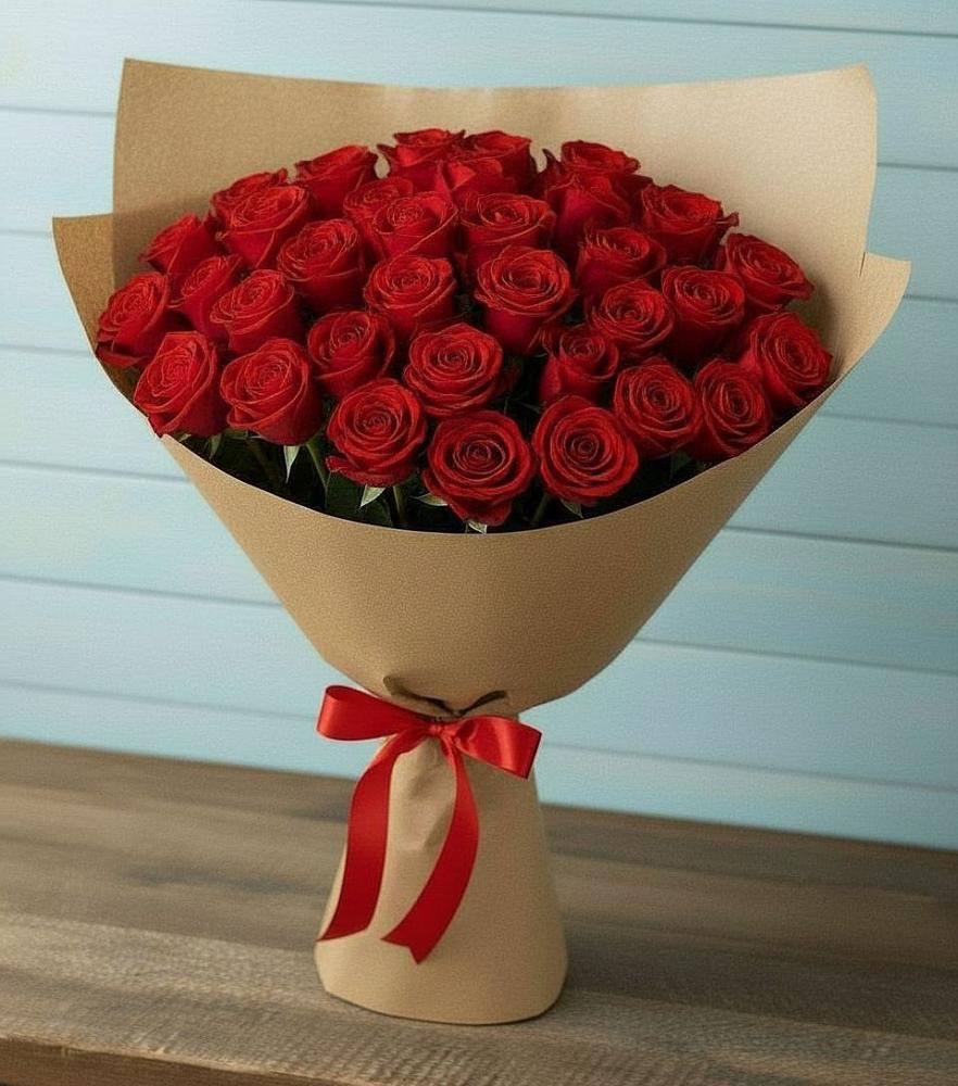 Букет Красные розы Милано в Гидроторфе