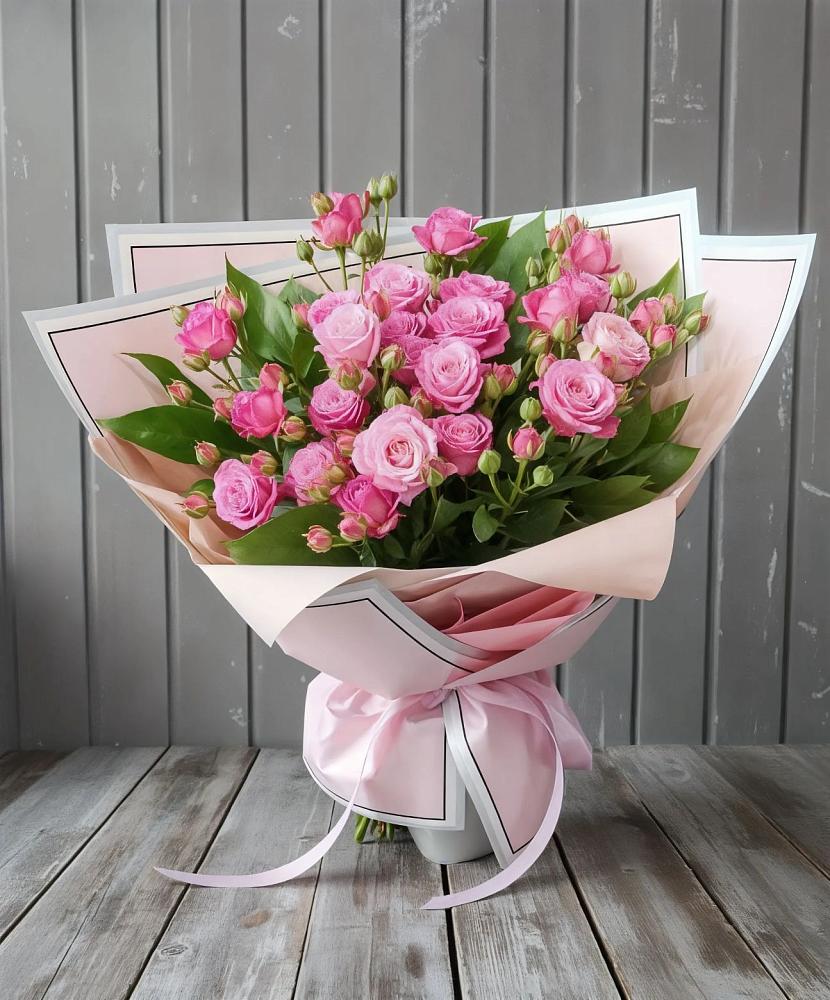 Букет Розовый кустик в Гидроторфе