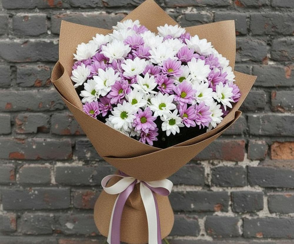 Букет цветов из: Хризантемы в Гидроторфе