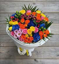 Букет цветов из:  Розы и Хризантемы в Гидроторфе