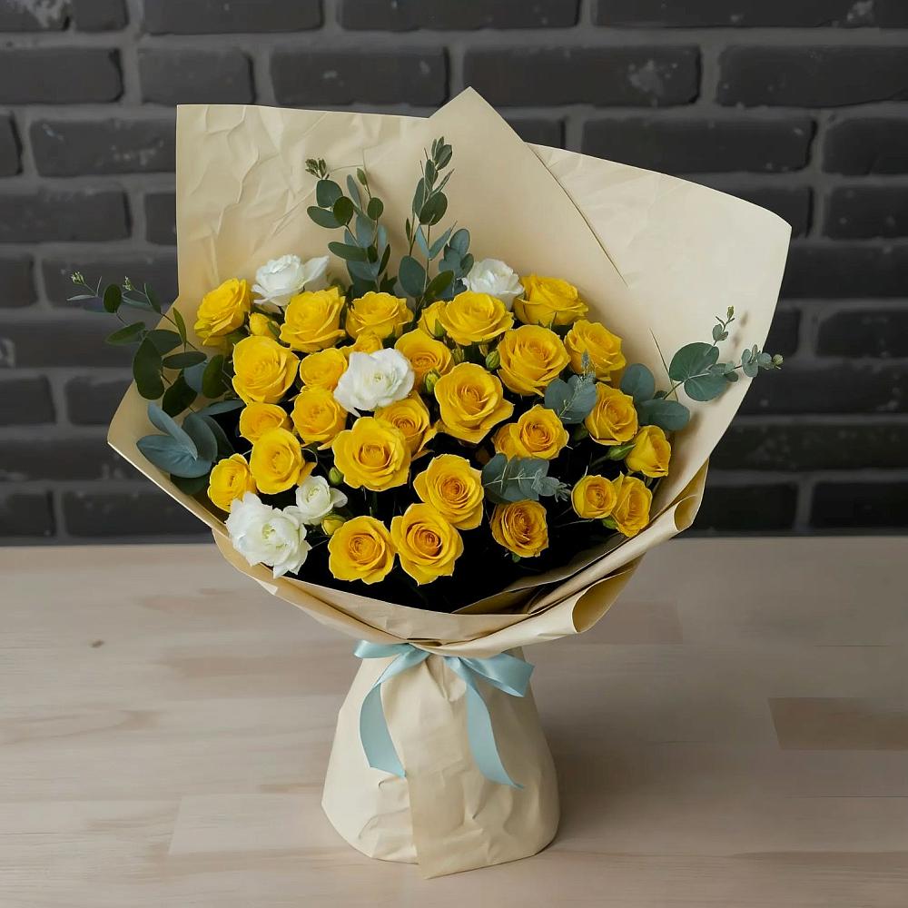 Букет цветов из: Розы в Гидроторфе