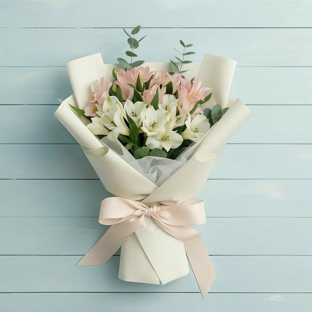 Букет цветов из: Альстромерии в Гидроторфе