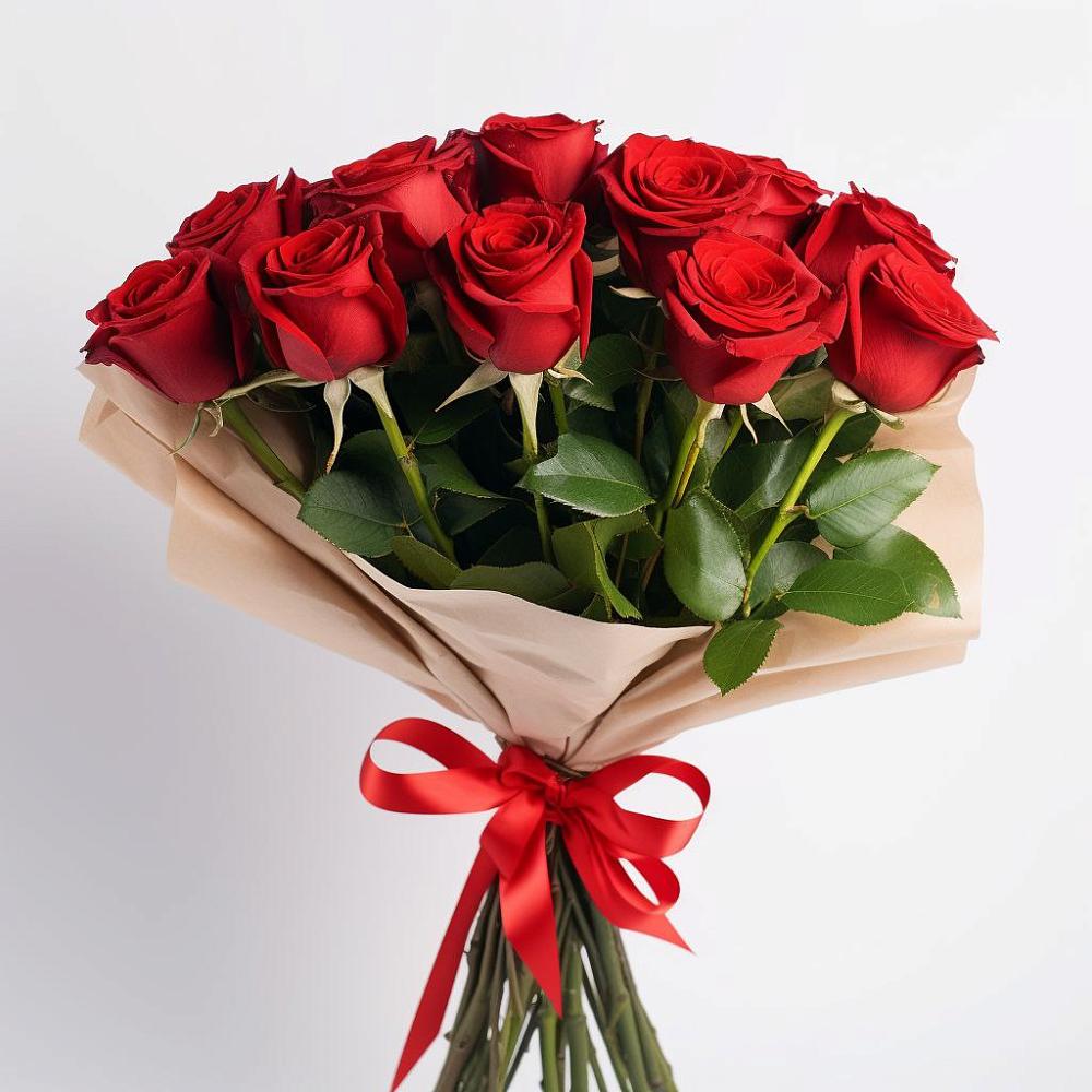 Букет 11 Красных роз Эдлесс Лав в Гидроторфе